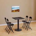 60*60*72cm Square Cafe Table With Metal Base | 60cm x 60cm | Black