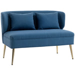 2 Seater Sofa, Small Sofa With Wing Back, Thick Seat | Blue