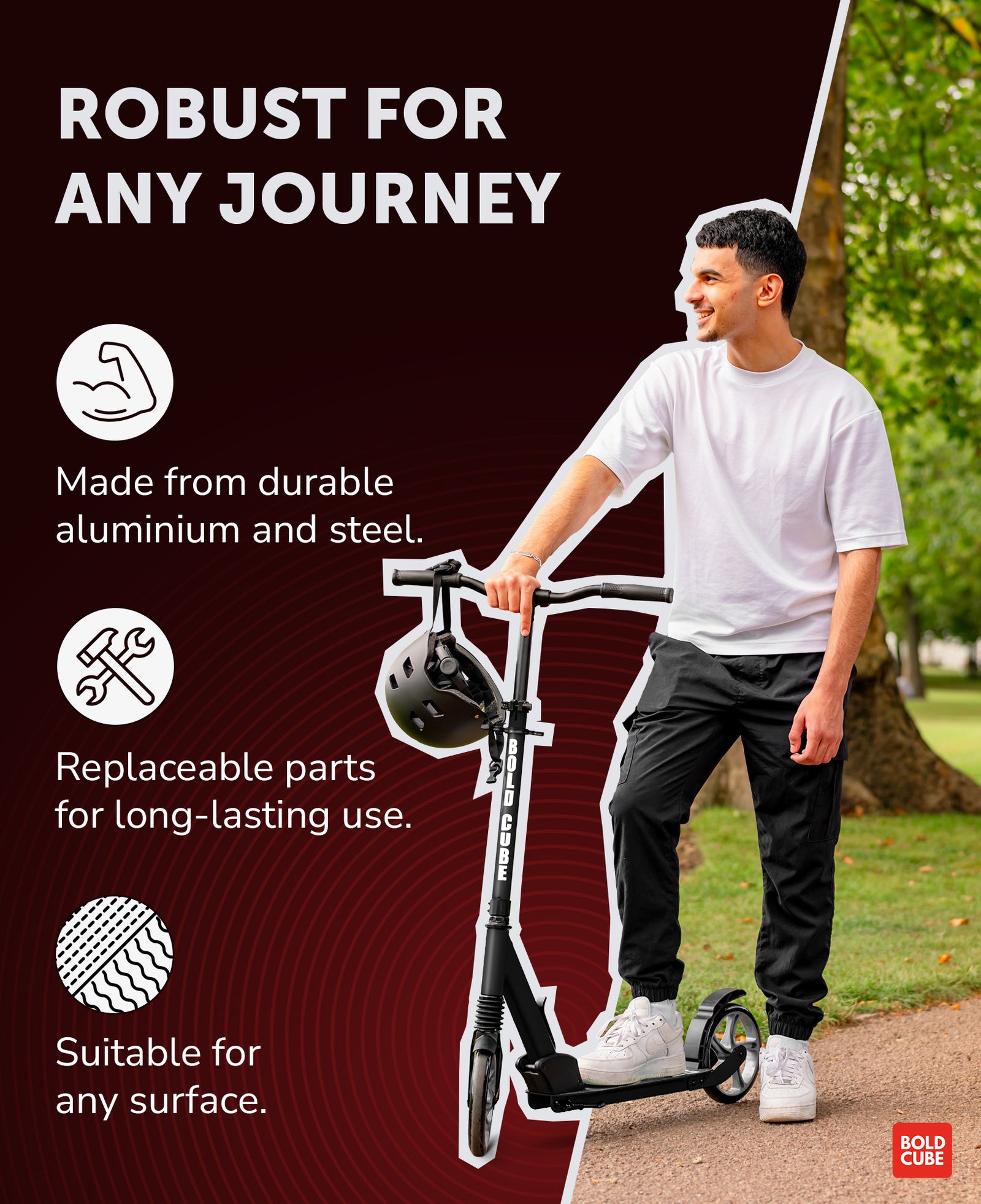Big 2 Wheel Scooter | Burgundy