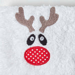 Reindeer Embroidered 100% Cotton Small Christmas Towel