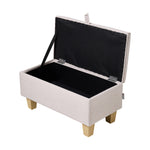Modern Linen Upholstered Storage Bench | Pink