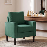 Removable Pillow Linen Accent Chair | Dark Green