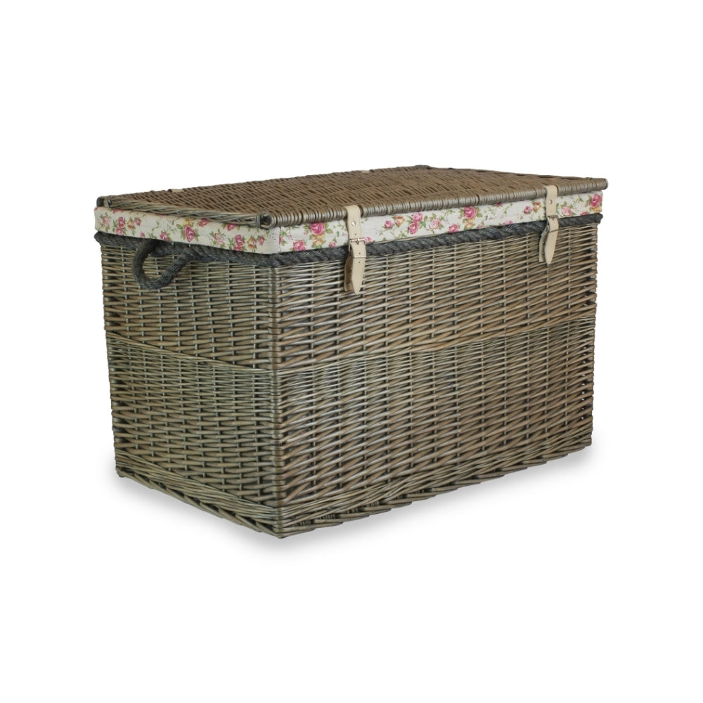Wicker Large Antique Wash Storage Basket | Pink