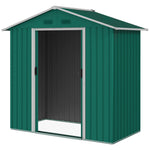 6.5ft X 3.5ft Garden Shed, Metal Shed Garden Outdoor Storage | Green