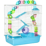 Hamster Cage W/ Water Bottle, Exercise Wheel, Tubes, Ramps-light Blue | Blue