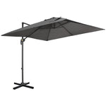 2.7x2.7m Cantilever Parasol W/ 360° Crank Handle Tilt | Dark Gray