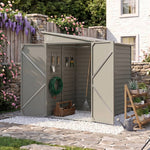 4.6 X 9ft Outdoor Metal Storage Shed Garden Tool Shed With Double Doors, 2 Vents & 4 Hooks