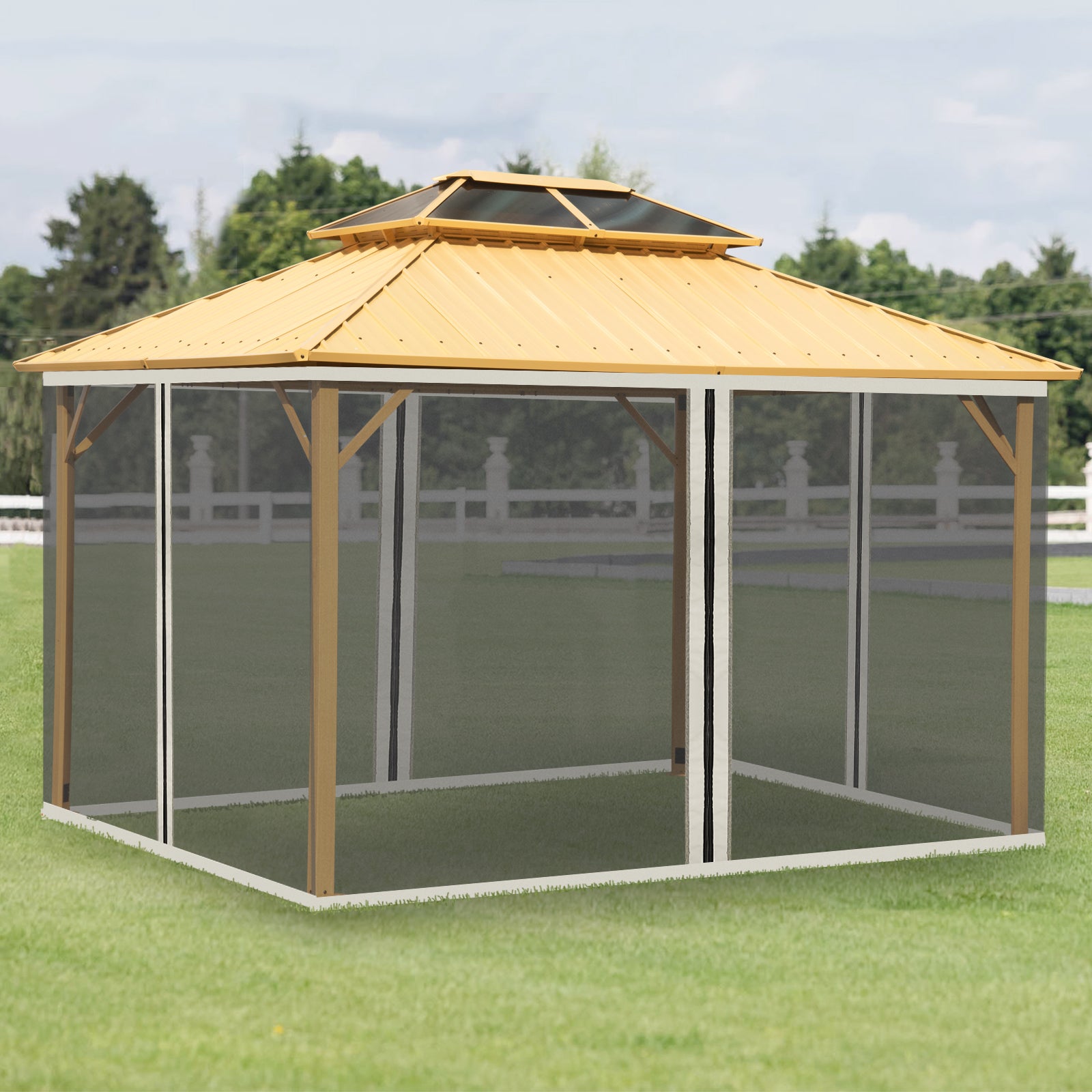 Universal Replacement Gazebo Mesh Netting Screen Walls | Large | Beige
