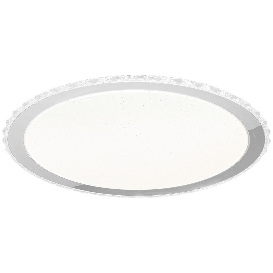 Layla Stylish White Ceiling Lamp Led Dimmable With Invluded Remote Shade Designed To Give The Effect Of A Starry Sky | 50cm | White