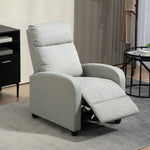 Linen Fabric Manual Reclining Chair With Padded Seat