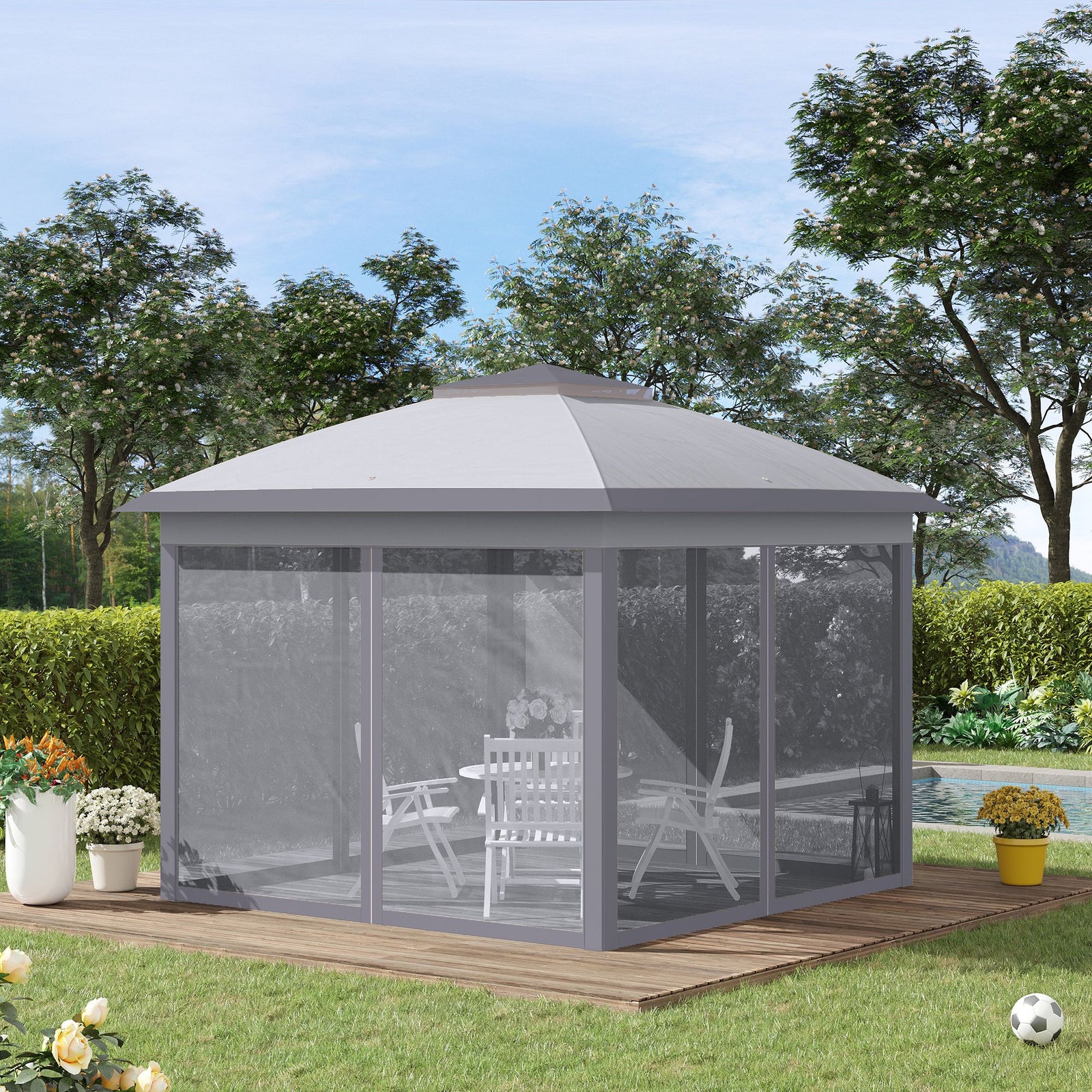 Pop Up Gazebo Height Adjustable Canopy Tentwith Carrying Bag