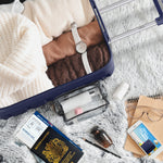 56x45x25cm Large Cabin Carry On Case - Overhead Luggage Suitcase - 4 Spinner Wheels - Abs Shell | 56 x 45 x 25cm | Navy Blue