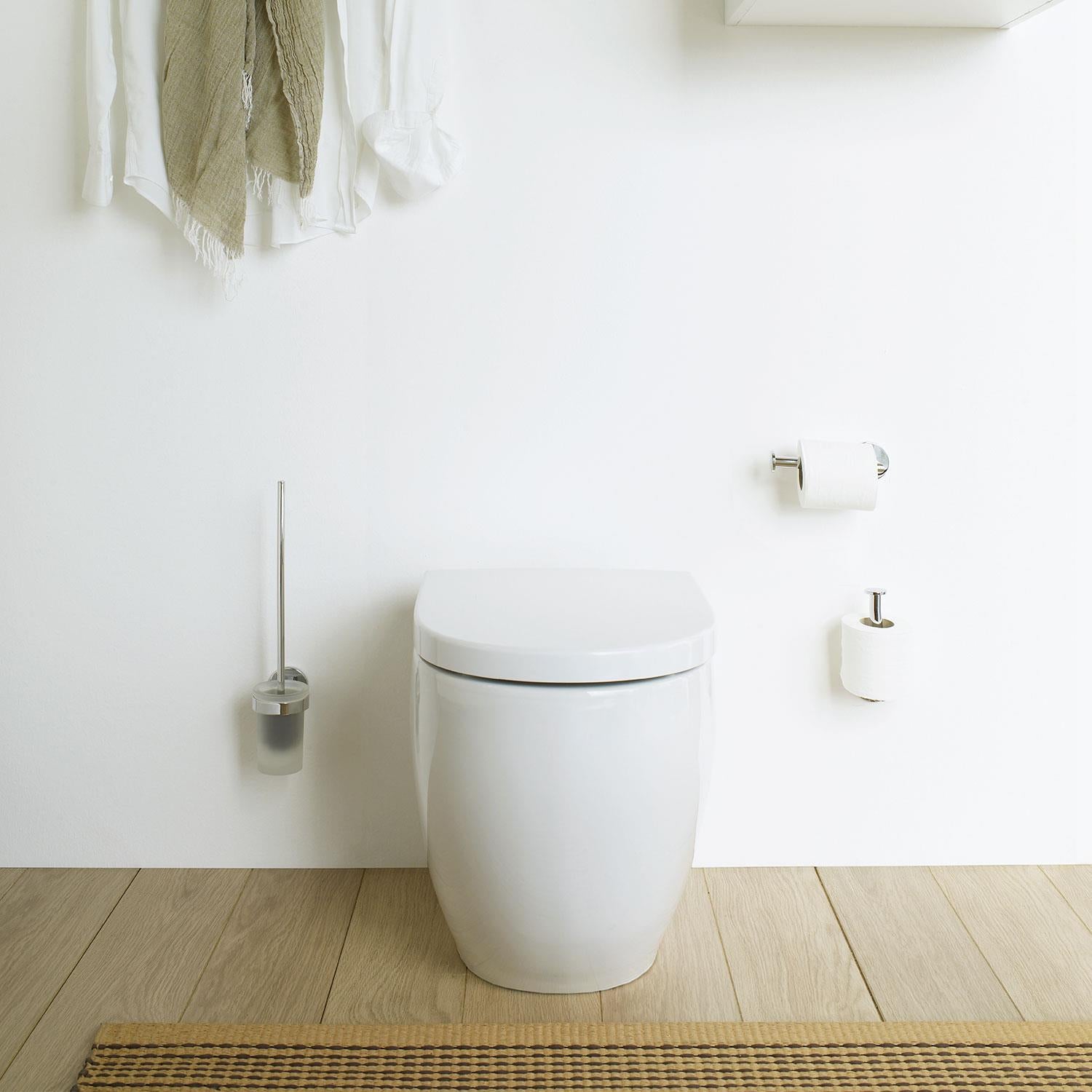 Toilet Roll Holder, Self-adhesive, Polished Chrome. Collection Duo Round
