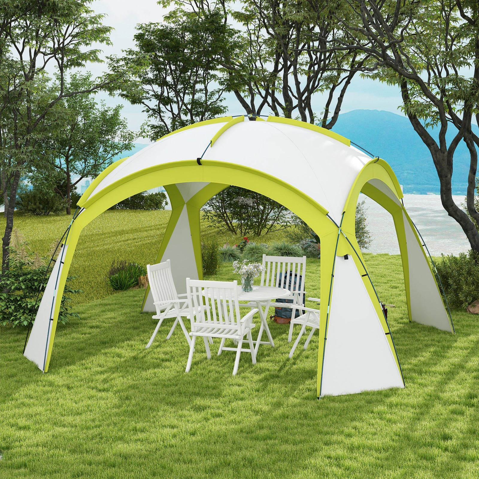 Outdoor Gazebo Event Dome Shelter Party Tent For Garden 3.5 x 3.5m | Green