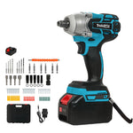 21v Brushless Impact Wrench Drill 1/2" Rattle Gun 4.0ah Battery Kit | Blue