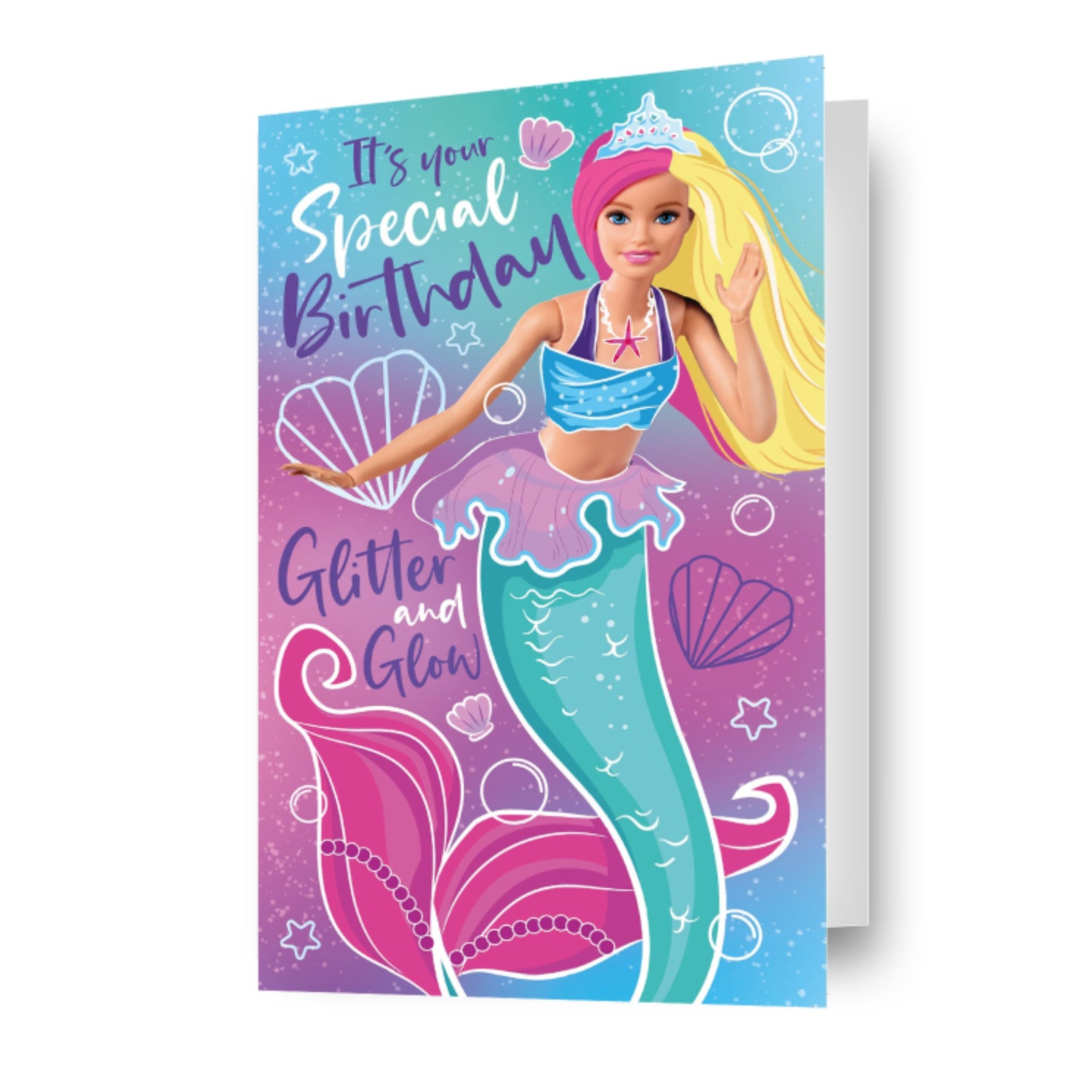 Mermaid 'glitter And Glow' Birthday Card Official Product