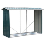 Outdoor Garden Steel Log Storage Shed Weatherproof Firewood Organizer | One Size | Green