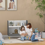 Kids Storage Shelf With 5 Compartments, Anti-tip Device, Grey