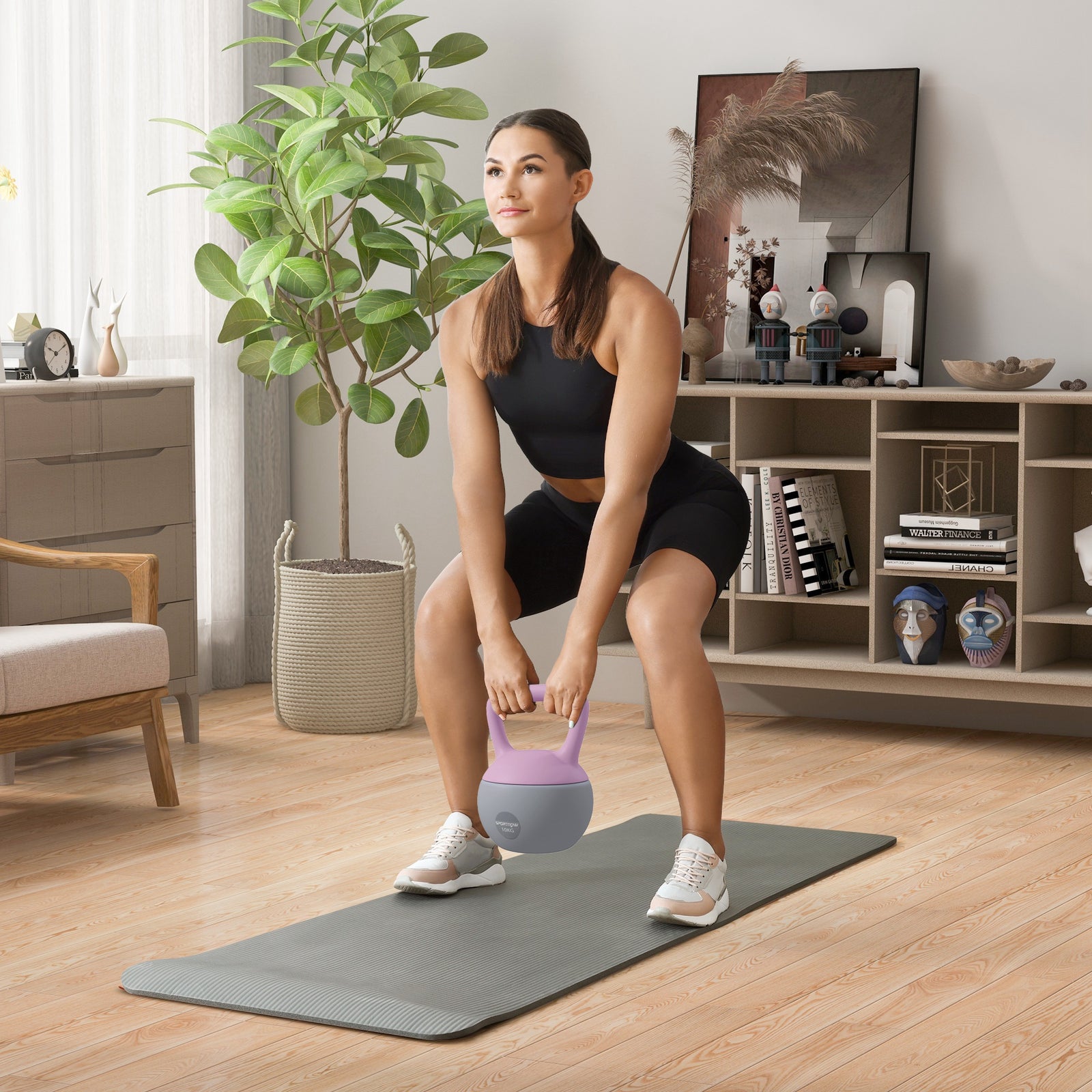 Soft Kettlebell, With Non-slip Handle,for Home Gym Strength | 10kg | Lilac