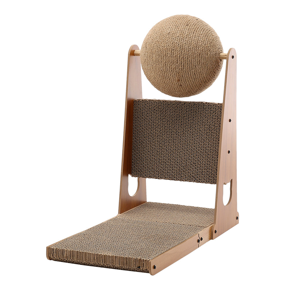 L-shaped Cat Scratcher With Cat Scratching Ball | Small