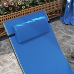 Set Of 2 Garden Sun Loungers, Folding Chaise Lounge Chairs | Blue