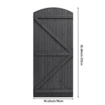 90cm W X 150/180/210cm H Wooden Garden Gate With Arched Top, Grey Pine Wood Outdoor Fence Gate With Installation Hardware | 210cm | Grey