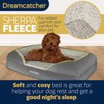 Grey Small To Xxl Dog Beds Orthopaedic Shredded Memory Foam, Fleece Sleeping Area, Non Slip Base, Removable Washable Cover | 89cm | Grey