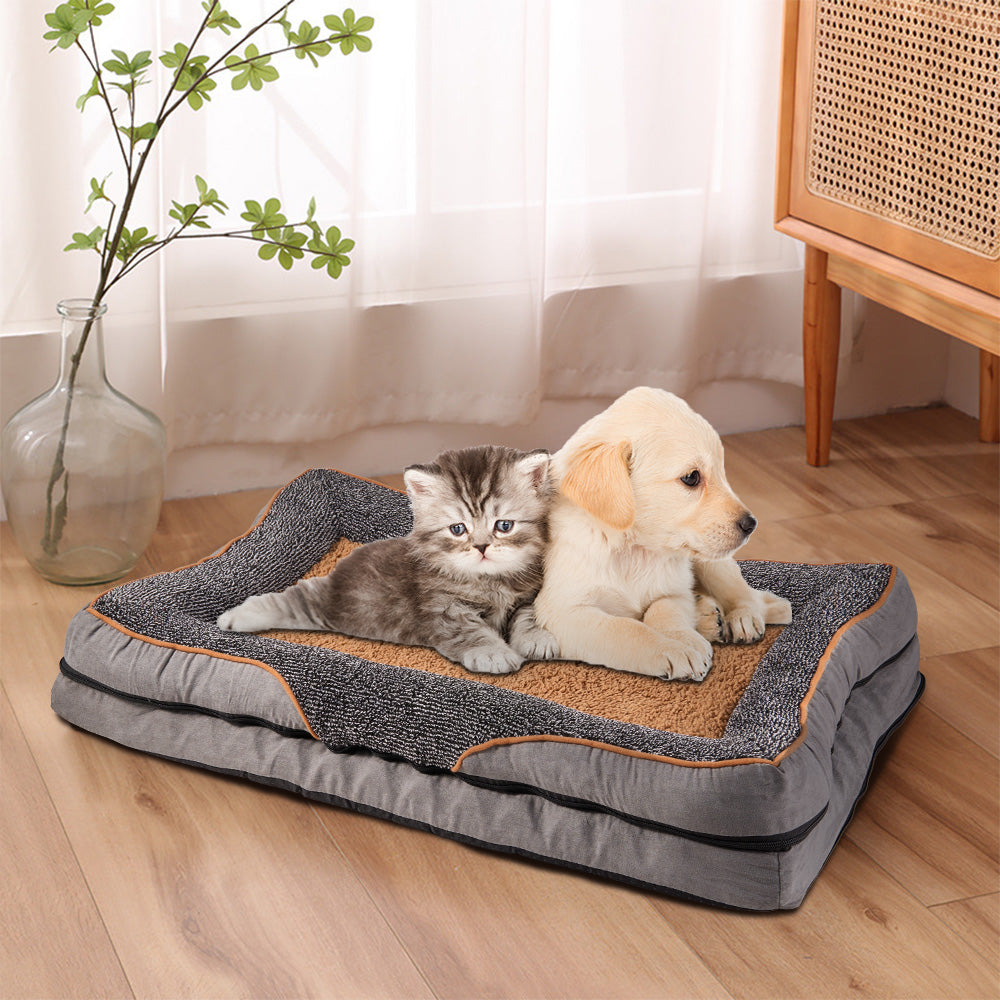 Durable Removable Washable Pet Bed With Anti-slip Bottom | Small | Brown