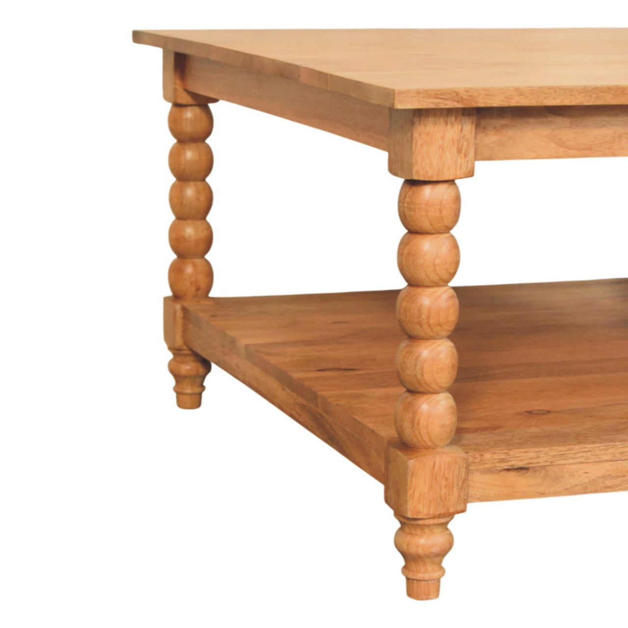 Artisan Furniture Solid Wood Spindle Golden Teak Coffee Table