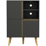 Storage Cabinet Sideboard With Tempered Glass Adjustable