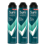 Men Anti-perspirant 72h Nonstop Protection Sensitive Deodorant, 3pk, 250ml | 3