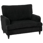 Velvet Single Sofa Armchair With Stripes | Black