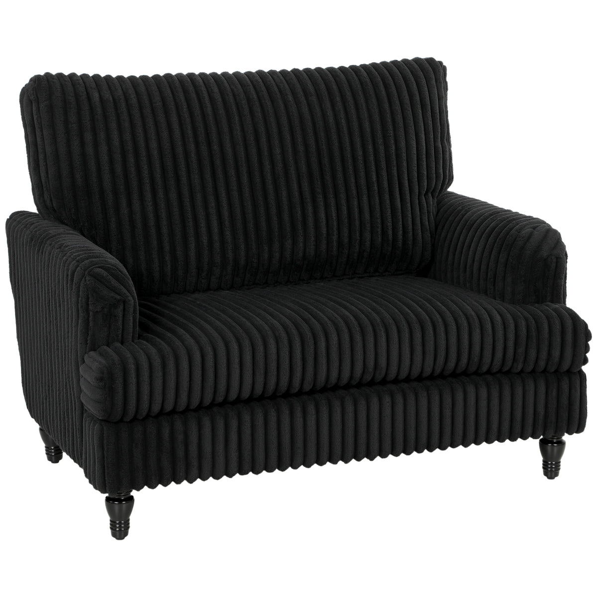 Velvet Single Sofa Armchair With Stripes | Black