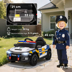 Kids Electric Ride Pm Police Car With Remote Control, Multicoloured