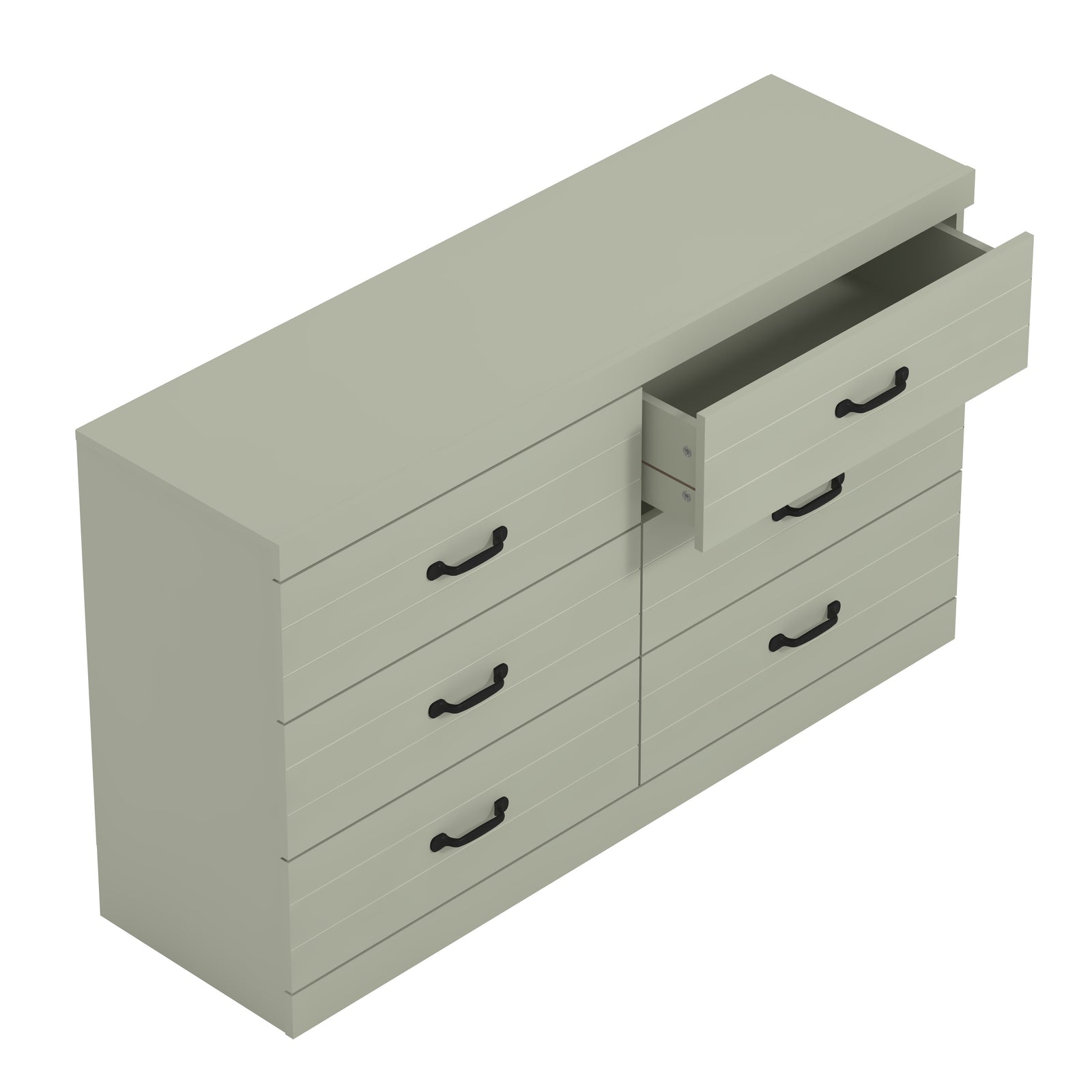 3+3 Drawer Chest - Storage Dresser For Bedroom | Green
