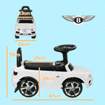 Bentley Licensed Ride On Car, Foot To Floor W/ Music Horn | White