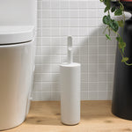 Recycled Toilet Brush - Replaceable head that is screwed in - Closed fit storage cover - Made in the UK | Stone