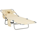 Chaise Lounge W/ Face Cavity & Arm Slots | Beige