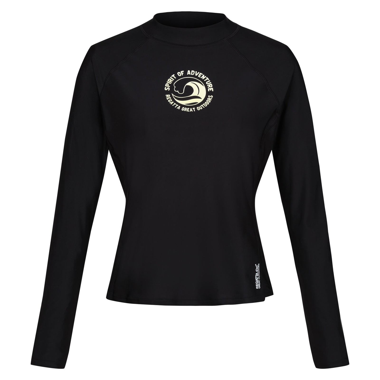 Womens/ladies Text Long-sleeved Rash Top | 18 UK | Black