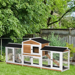 Rabbit Hutch, 2-tier Guinea Pig Hutch, W/ Two Runs, Pull-out Tray