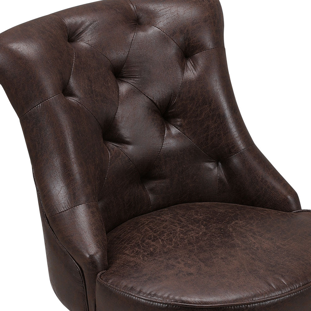 Mid-back Pu Leather Buttoned Swivel Office Chair