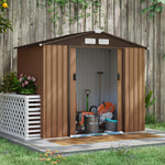 Garden Shed Storage Unit W/locking Door Floor Foundation | Yellow