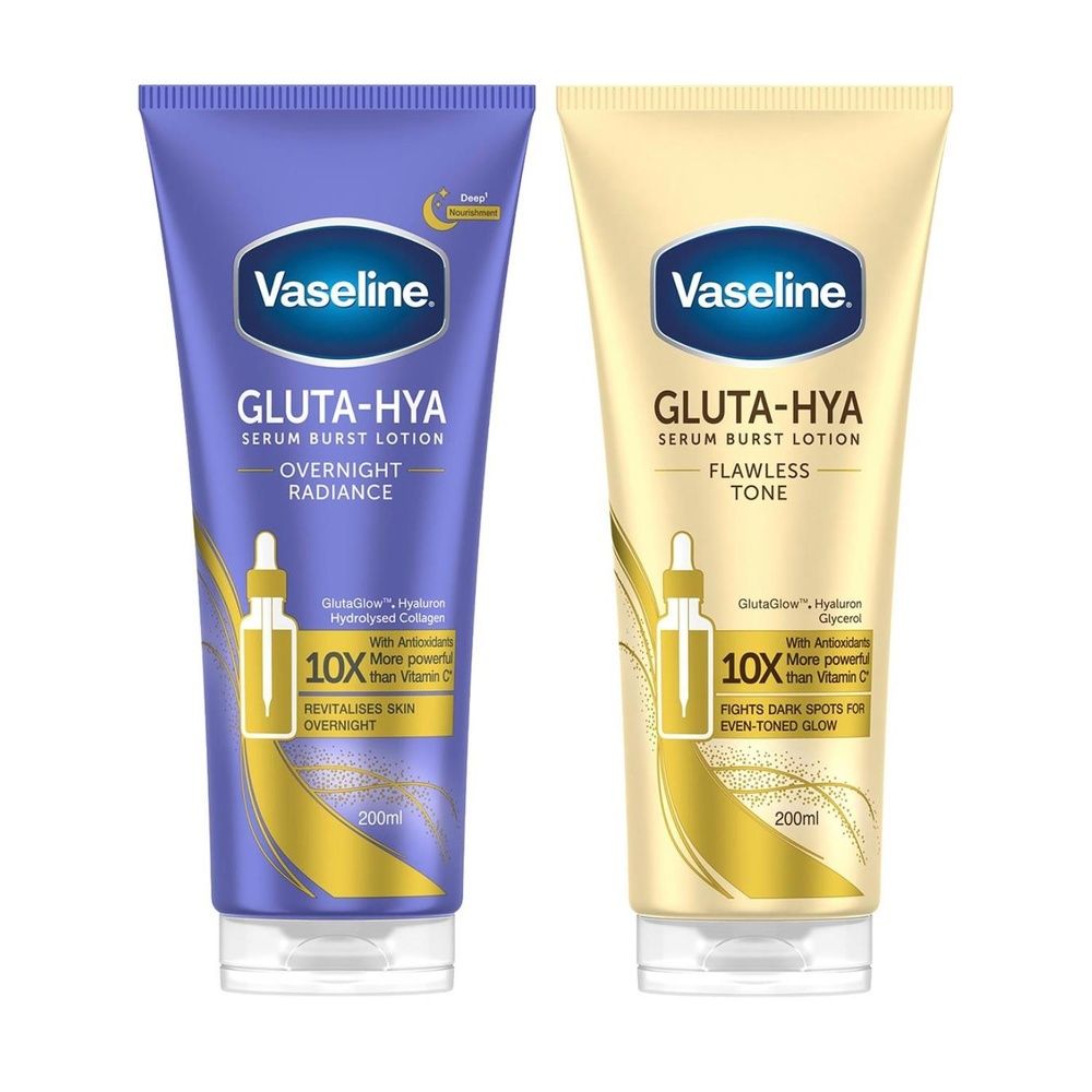 Vaseline Gluta-hya Lotion Overnight Radiance & Flawless Glow, 200ml Each