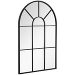 Modern Arched Window Wall Mirror For Living Room Bedroom | One Size | Black