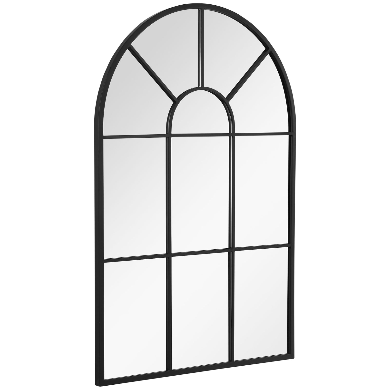 Modern Arched Window Wall Mirror For Living Room Bedroom | One Size | Black