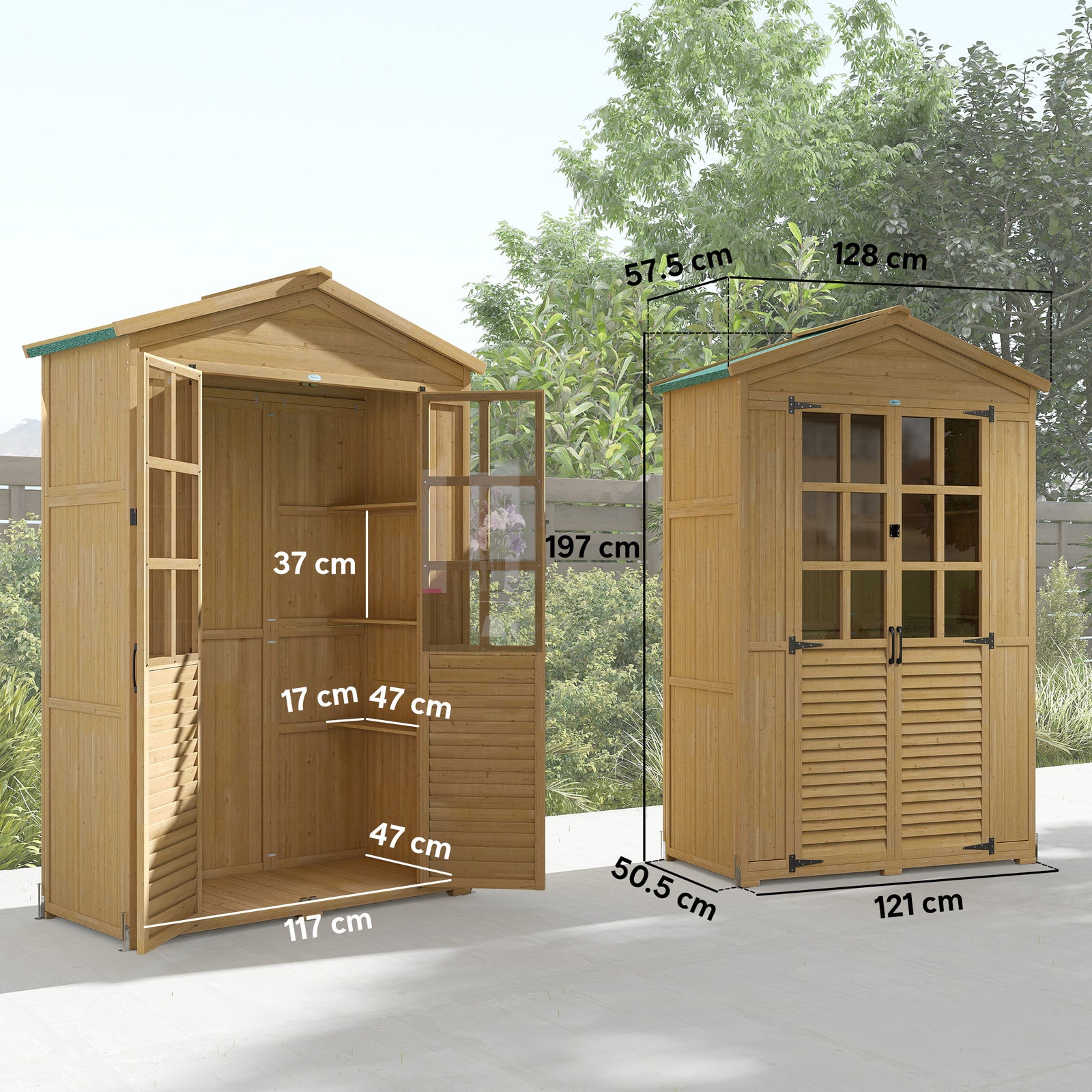 Outdoor Storage Cabinet Waterproof Light Brown