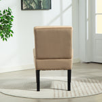 Valina Velvet Fabric Armless Accent Chair | Light Brown