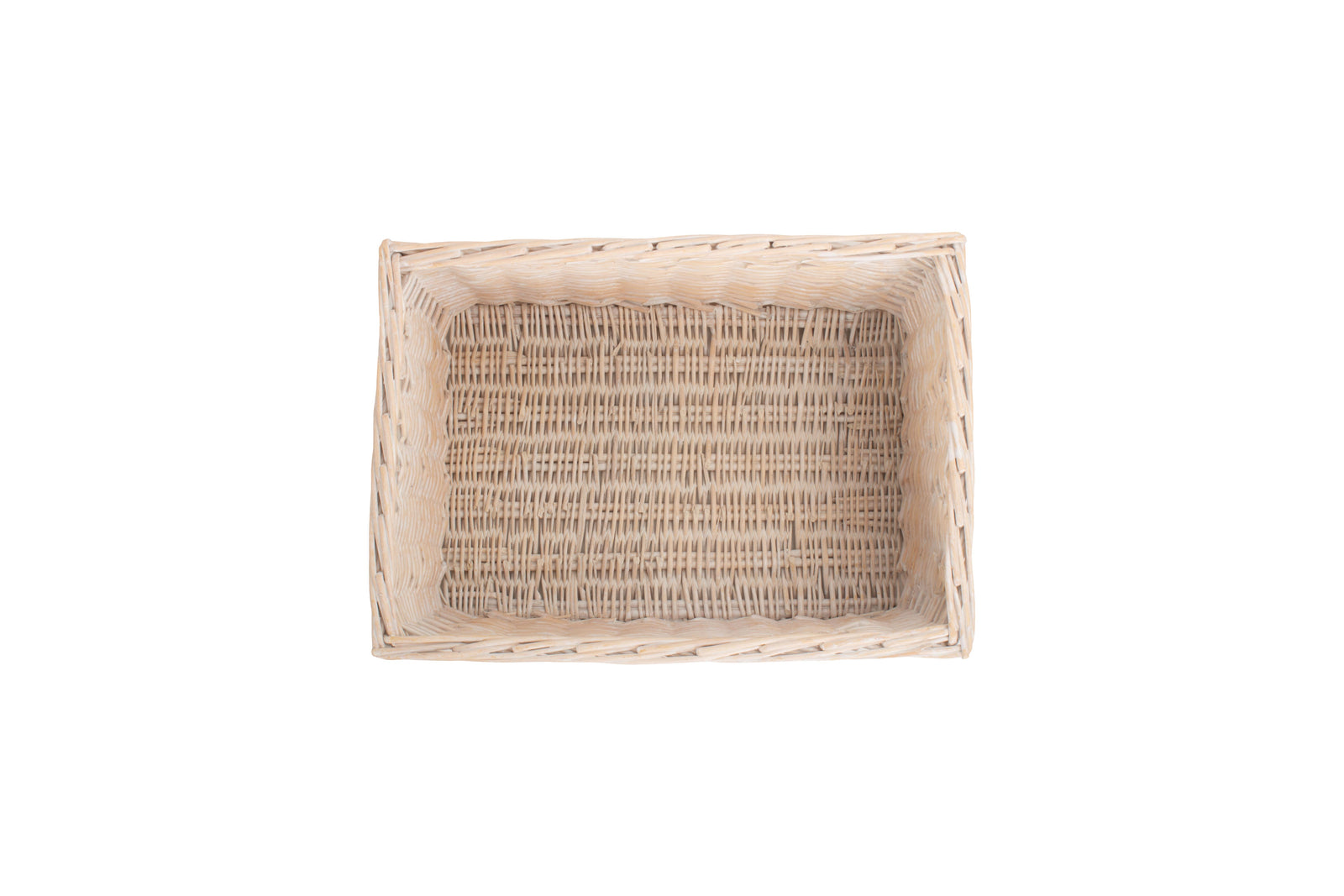 Wicker White Wash Storage Open Basket | Extra Large | White