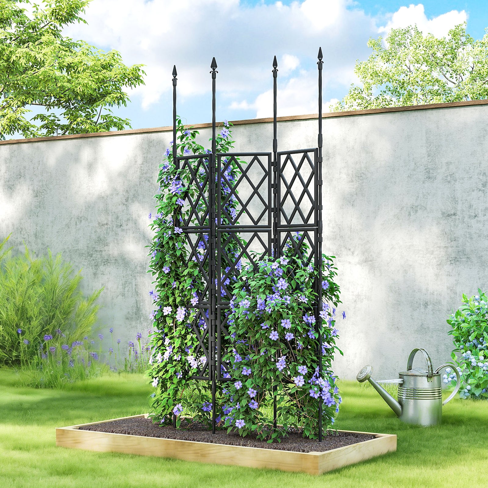 Outsunny Foldable Garden Trellis, Lattice Climbing Support Trellis