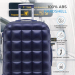 Large 29" Hard Shell Bubble Design Check-in Suitcase Hold Luggage Bag 20kg+ | Large | Navy Blue